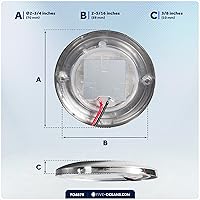 Vista 6 de Five Oceans FO4878 - Lámpara de techo LED para interiores, 2-3/4 pulgadas, redonda, luz blanca diurna, 12 V, impermeable IP67, luz
