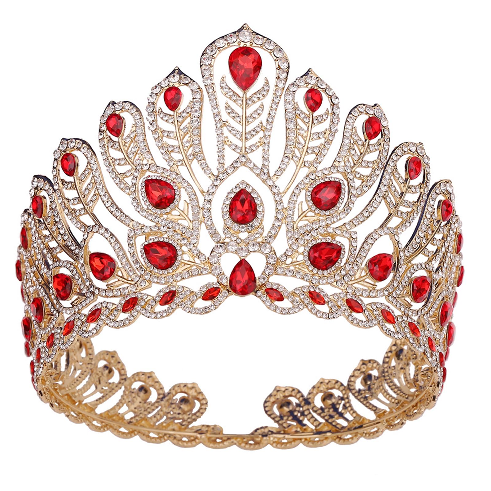 THINCAN THINCAN Coronas de novia elegantes con diamantes de imitación y coronas de diamantes de imitación, tiaras para novia y desfiles, decoración para el cabello