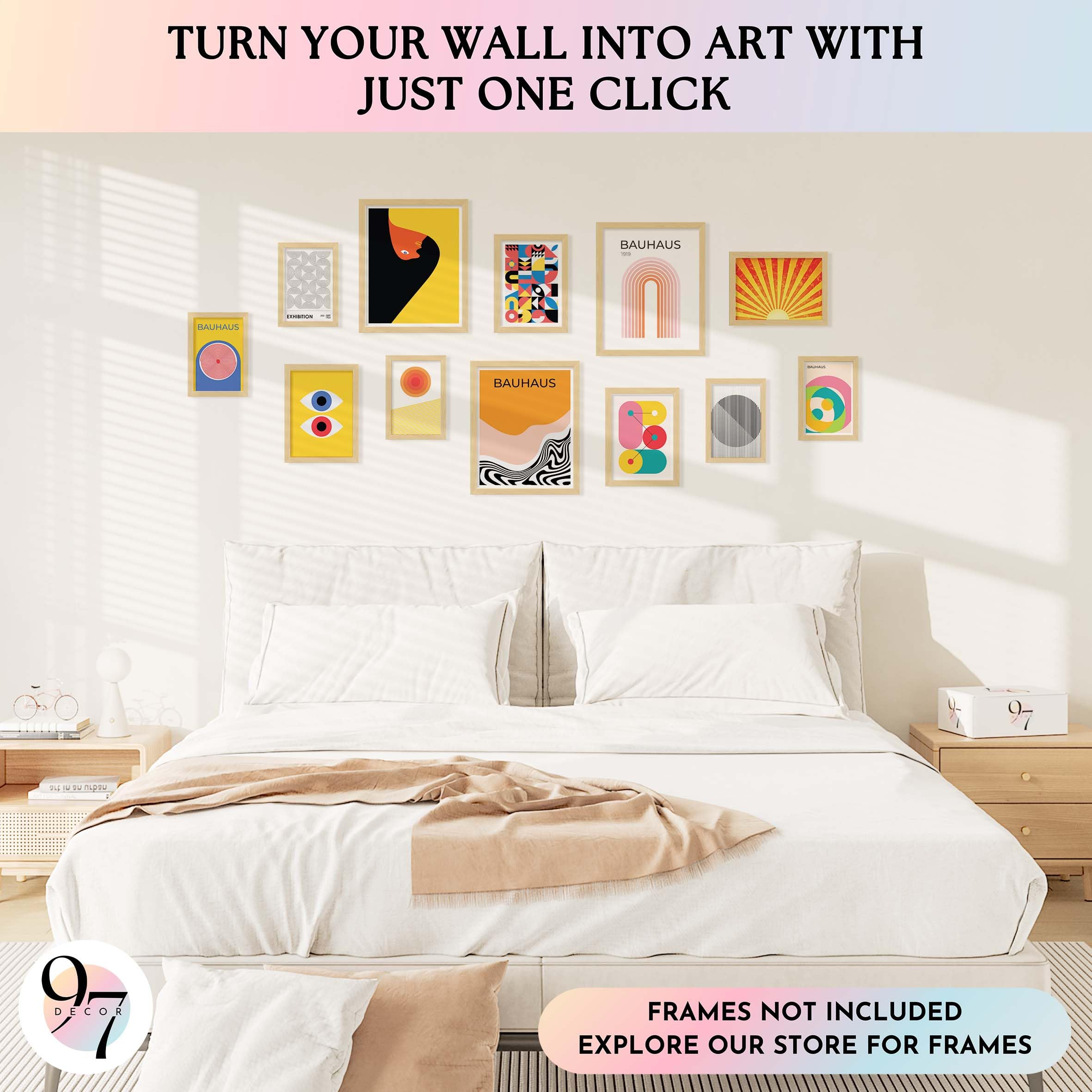 Amazon.com: 97 Decor Bauhaus Wall Art Prints - Large Abstract Wall