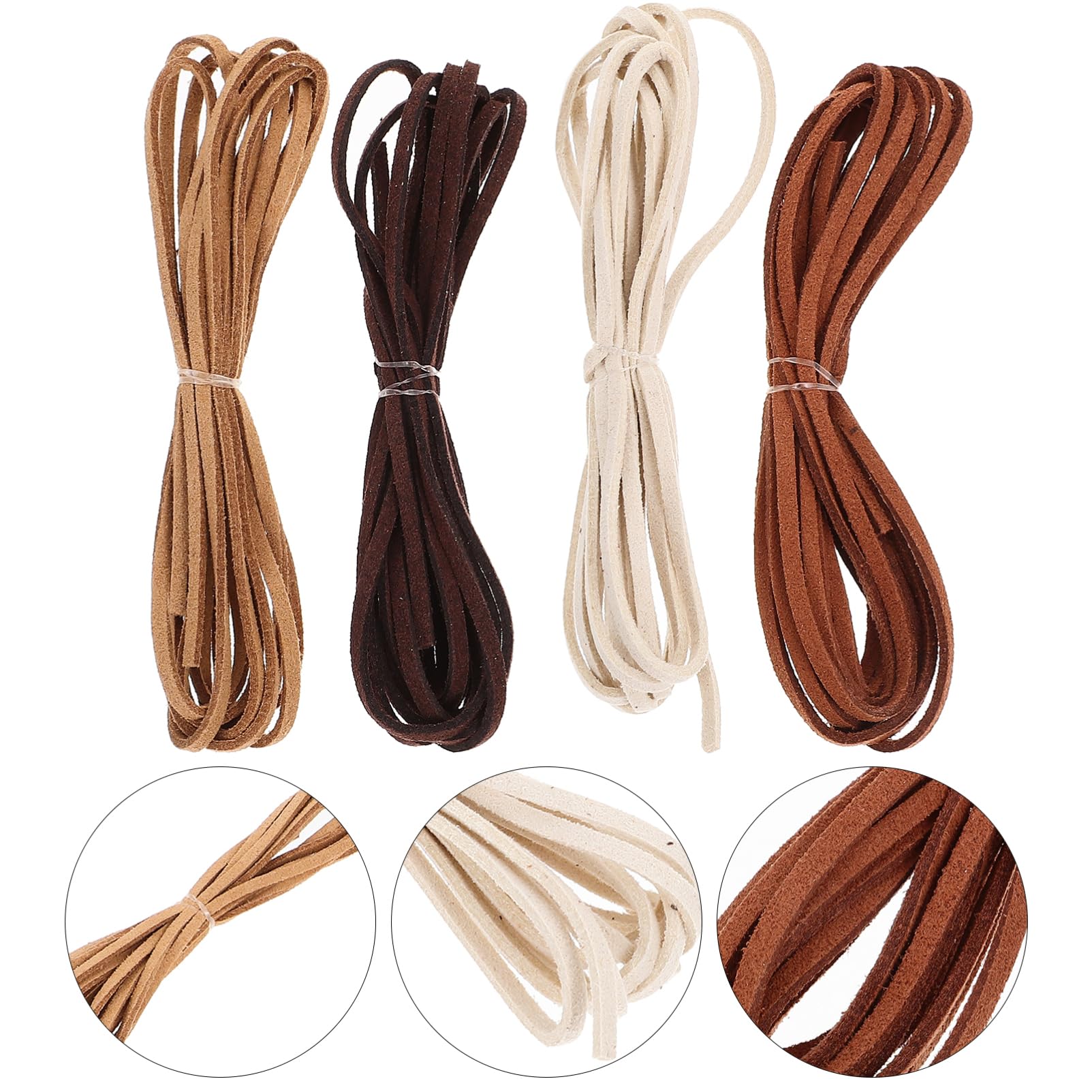 EXCEART Cordoncino Scamosciato 3mm per Bracciali e Collane Fai da Te, 8 Pezzi Flessibile e Facile da Intrecciare, per Artigianato e Creazione Gioielli