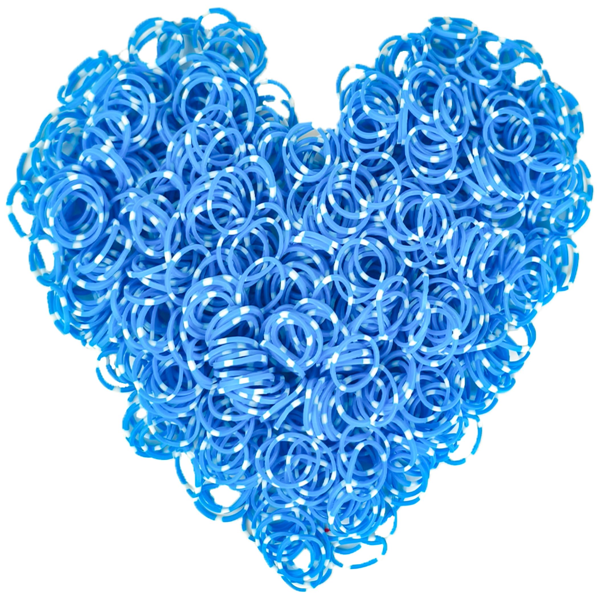 Yowamho 900 Blue & White Rubber Band with 1 Small Crochet, Elastic.