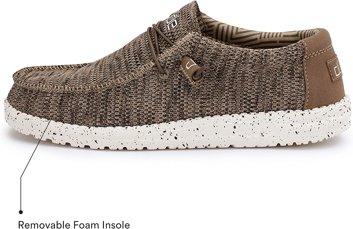 Hey Dude Men's Wally Sox Charcoal | Mens Shoes | Men's Lace Up Loafers | Comfortable & Light-Weight 10 Brown