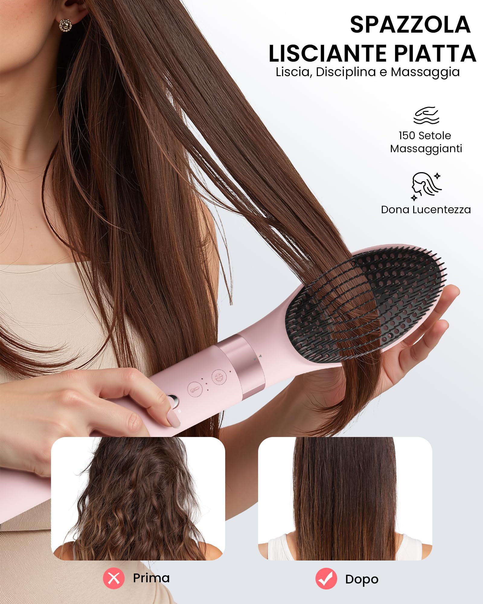 MESCOMB Air Styler 6 in 1, Asciugacapelli Ionico, Spazzola per Capelli | Arricciacapelli Automatico, Spazzola Lisciante e Volumizzante, Diffusore per Ricci, Asciugatura Rapida, Borsa da Viaggio