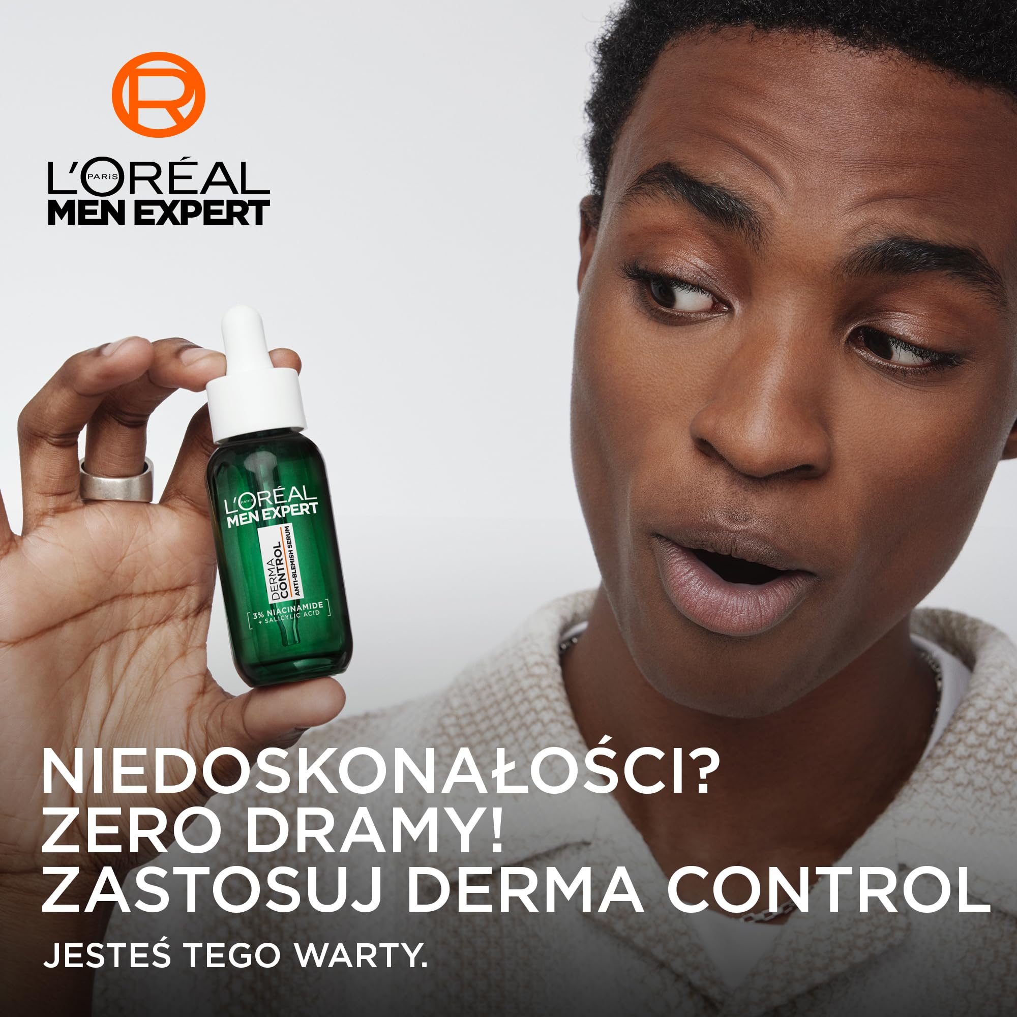L'Oréal Paris Men Expert Derma Control Serum Przeciw Niedoskonałościom z Niacynamidem, 30 ml