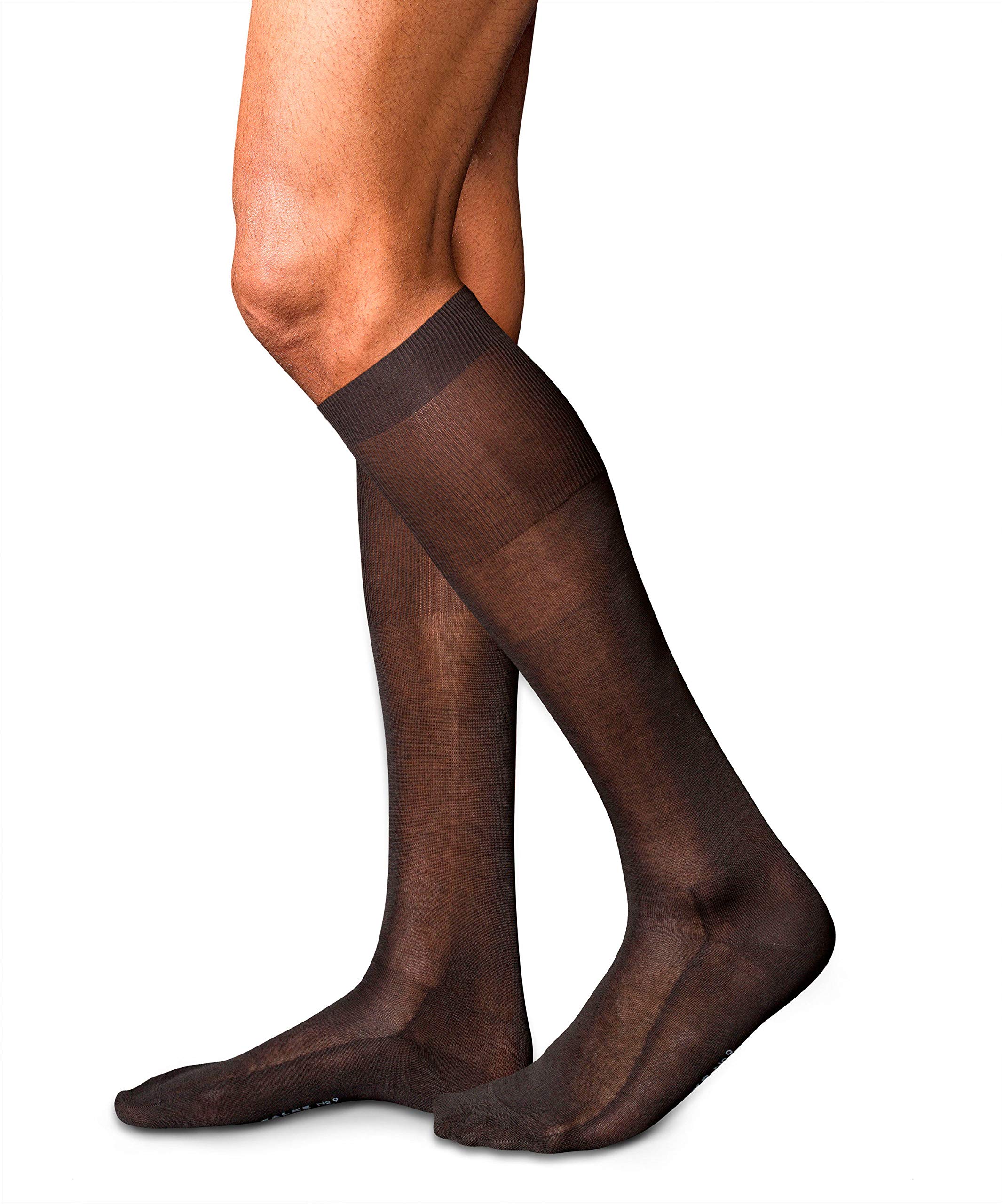 FALKE uomo No. 9 calzini lunghi traspiranti cotone lucentezza setosa sottili rinforzati morbidi cuciture piatte alla punta tinta unita per look casual eleganti lavoro 1 paio