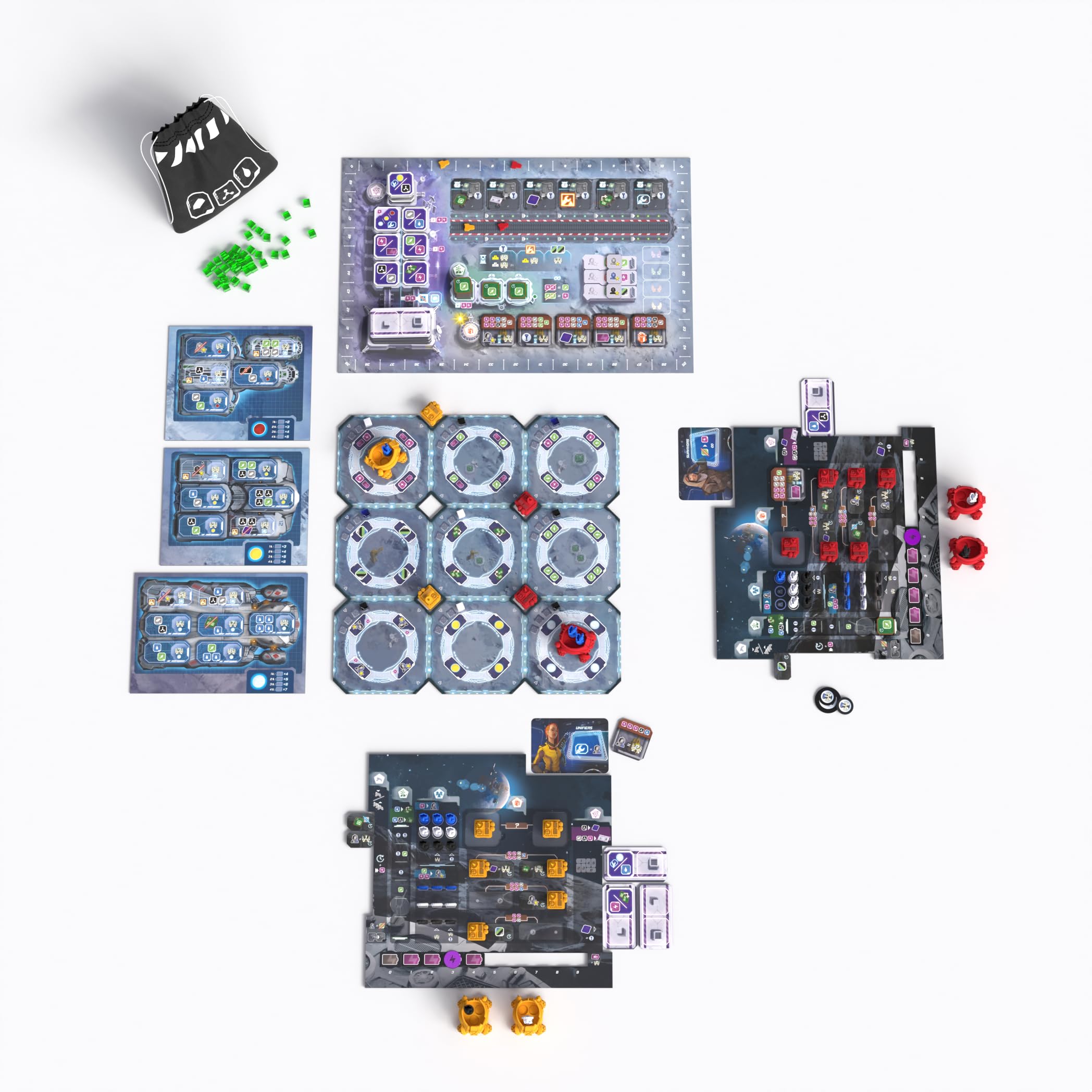 from The Moon – Gesellschaftsspiel – Strategiespiel – 14 Jahre und älter – 1 bis 4 Spieler – Taktisches und Denkspiel – Die Spielbox Blackrock Games