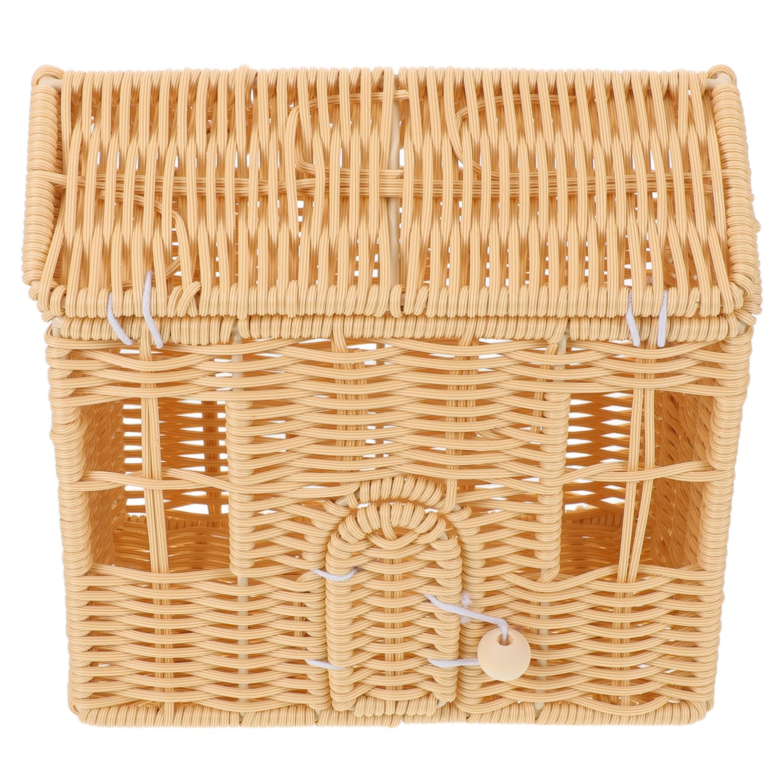 ULTECHNOVO Cesta Tejida Navideña Hecha Mano con Forma de Casa Cesta para Dulces Chocolates y Bocadillos para Fiestas Navideñas Showers y Eventos Festivos