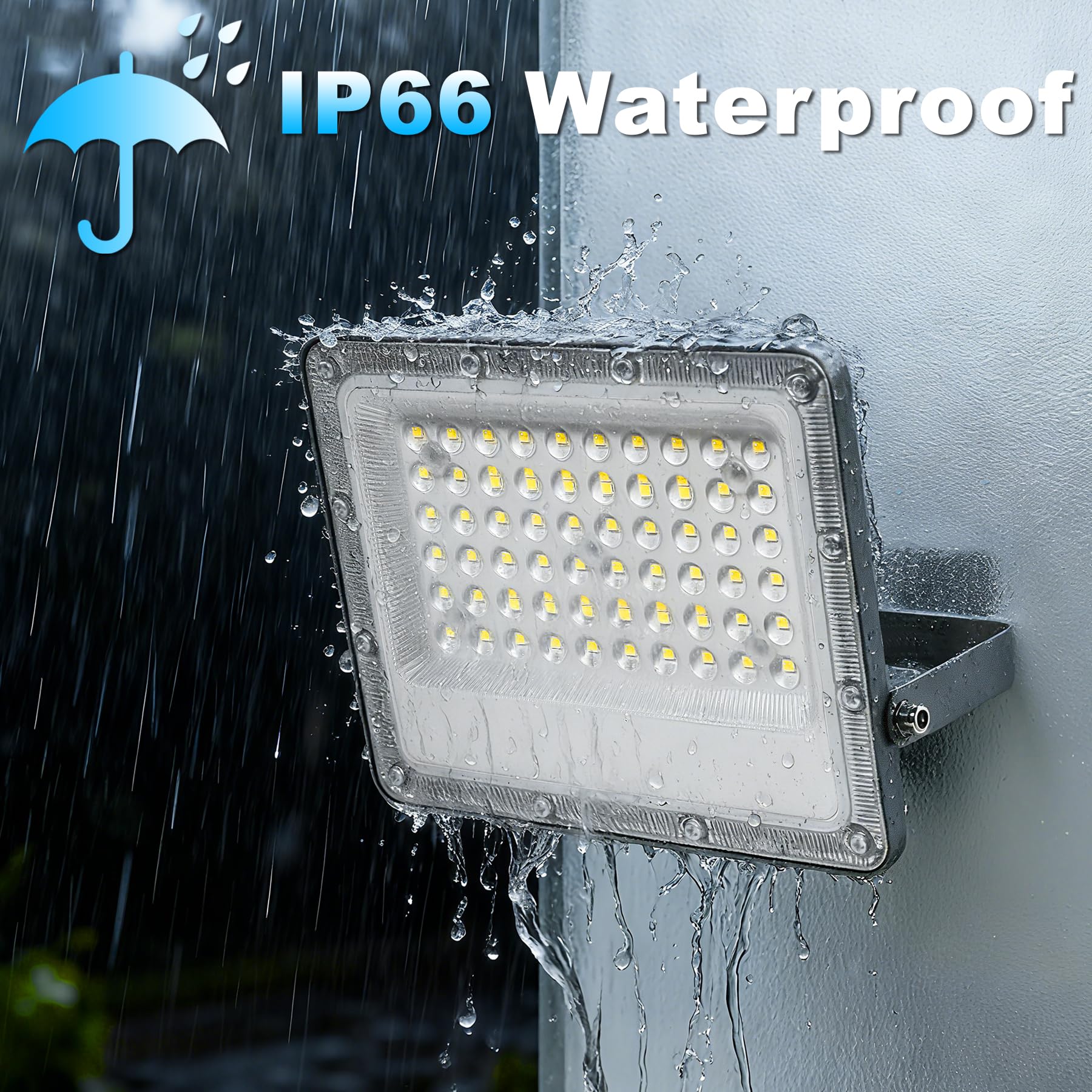 Foco LED Exterior 150W, 15000LM, 6500K Luz Blanca Fría, IP66 Impermeable No Regulable – Lámpara de Seguridad para Jardín, Garaje, Terraza, Patio y Almacén