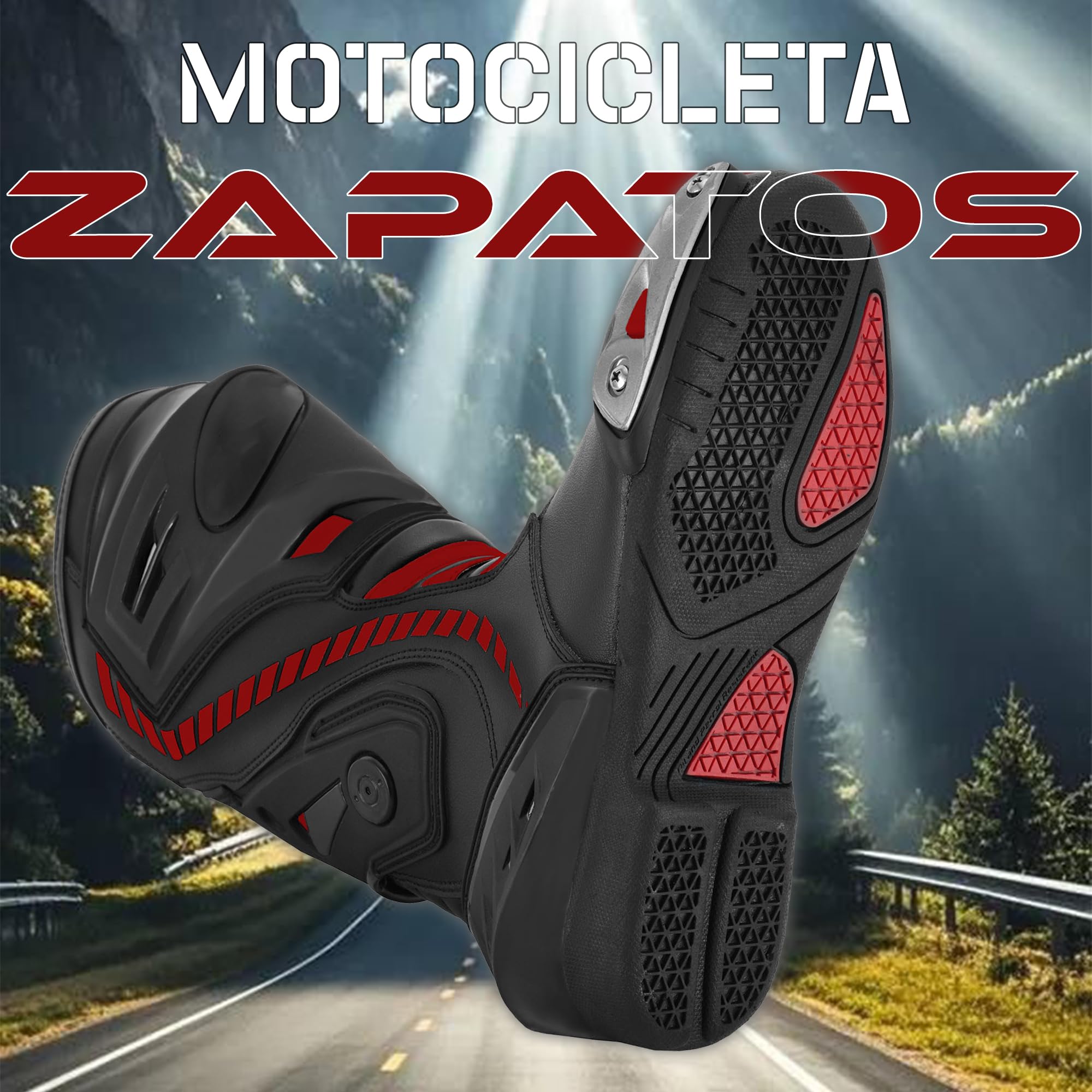 Herren Motorradschuhe Knöchel Motorrad wasserdicht Leder Rennstiefel Rutschfeste Sohle