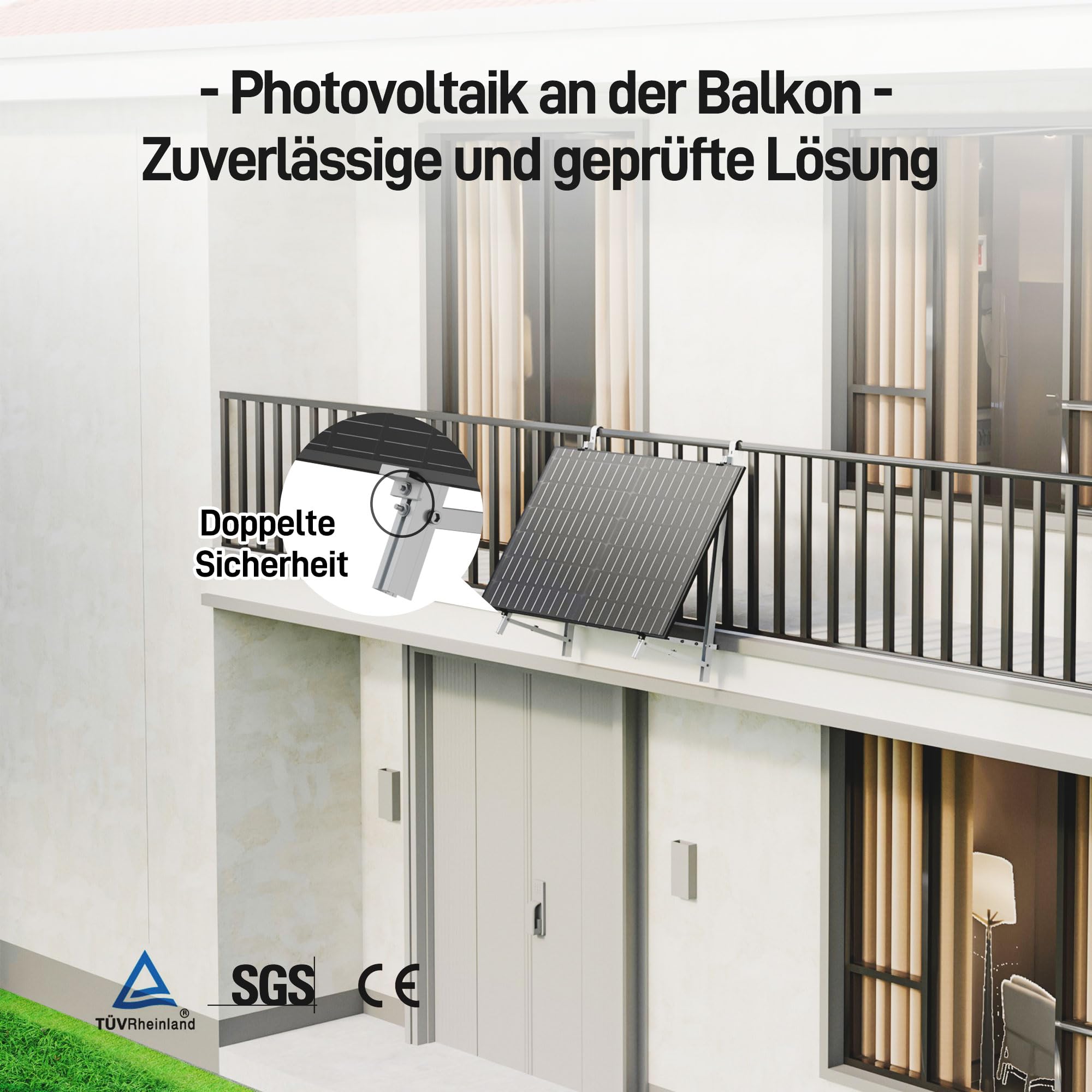 ALLDREI® 1320W Balkonkraftwerk mit Halterung Balkon, 3x440W Bifazialer Solarpanel, Balkonkraftwerk 800W komplett Steckdose, Wechselrichter 800W mit Wifi, Photovoltaik komplettanlage, 5m Kabel
