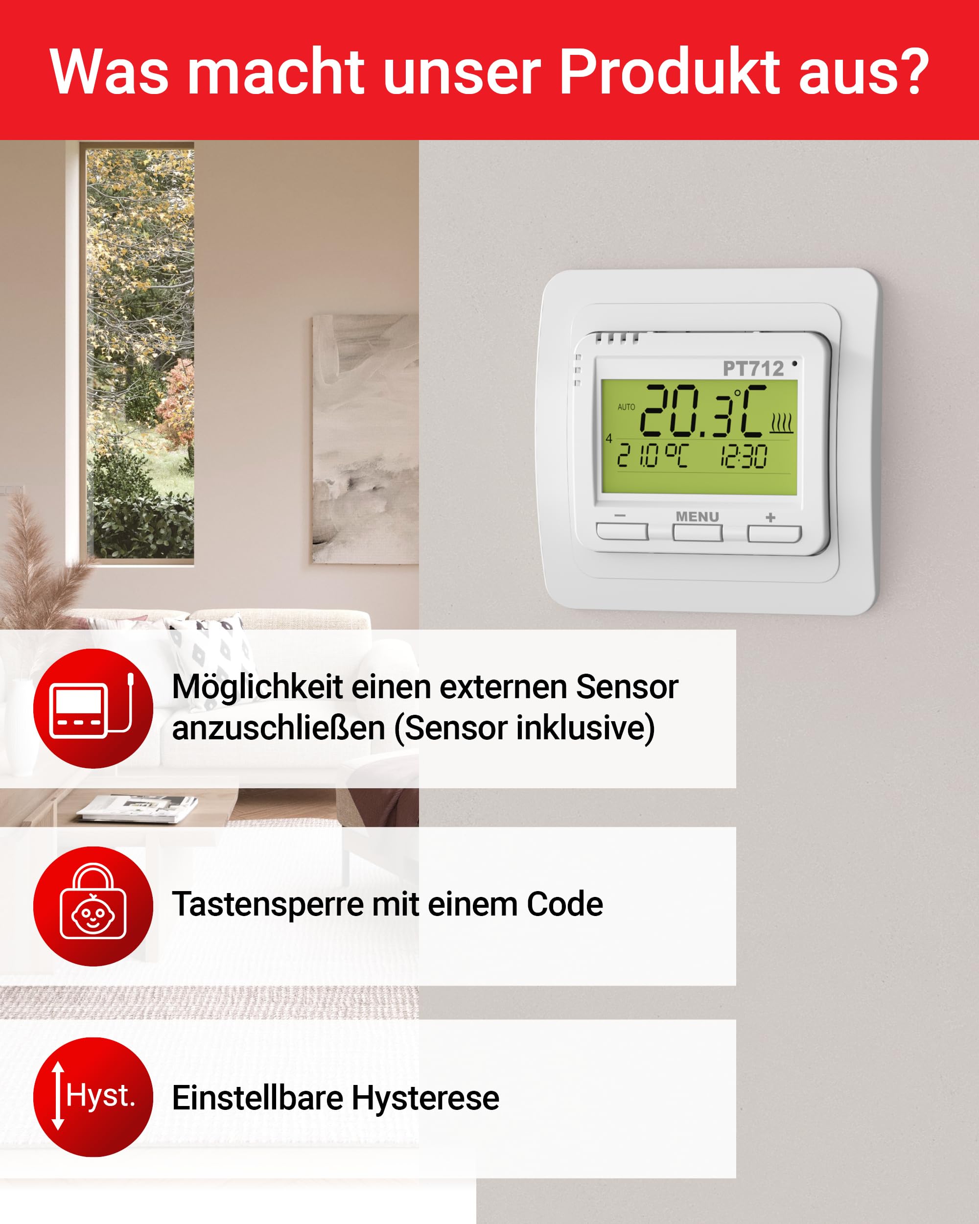 Elektrobock PT712 EI - Termostato digitale per riscaldamento a pavimento