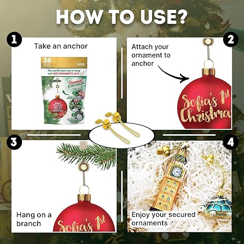 Miniatura 6 de ORNAMENT ANCHOR Ganchos de adorno para colgar decoraciones de Navidad, ganchos antideslizantes para Navidad, ganchos resistentes para colgar adornos