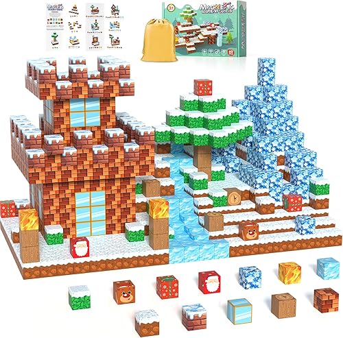 Bloques magnéticos para niños y niñas de 3 a 5 a 7 años, cubos de construcción magnéticos STEM para niños pequeños, juguete educativo Montessori