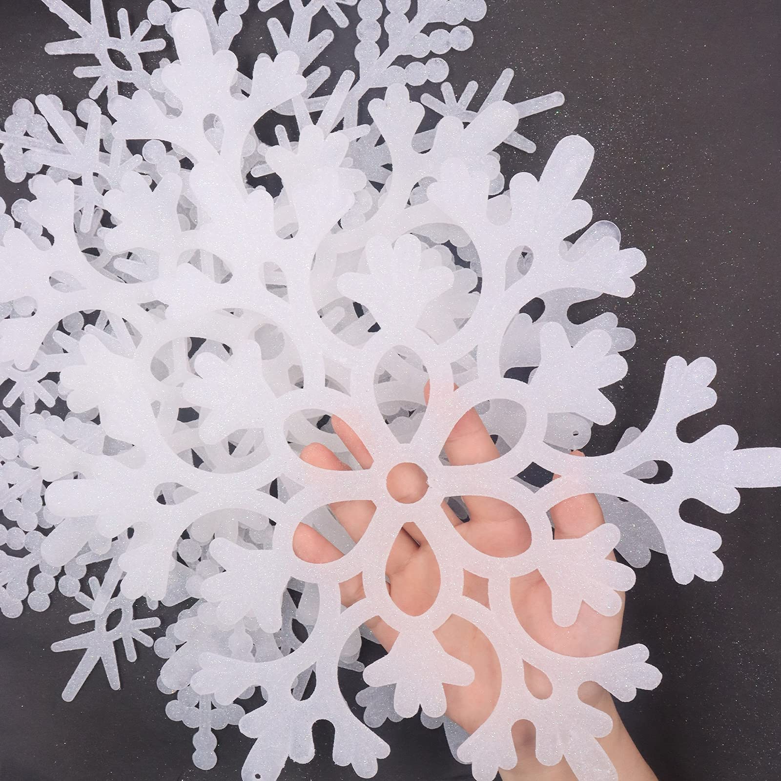 Amazon.co.jp: 大きなプラスチックホワイトスノーフレークオーナメント
