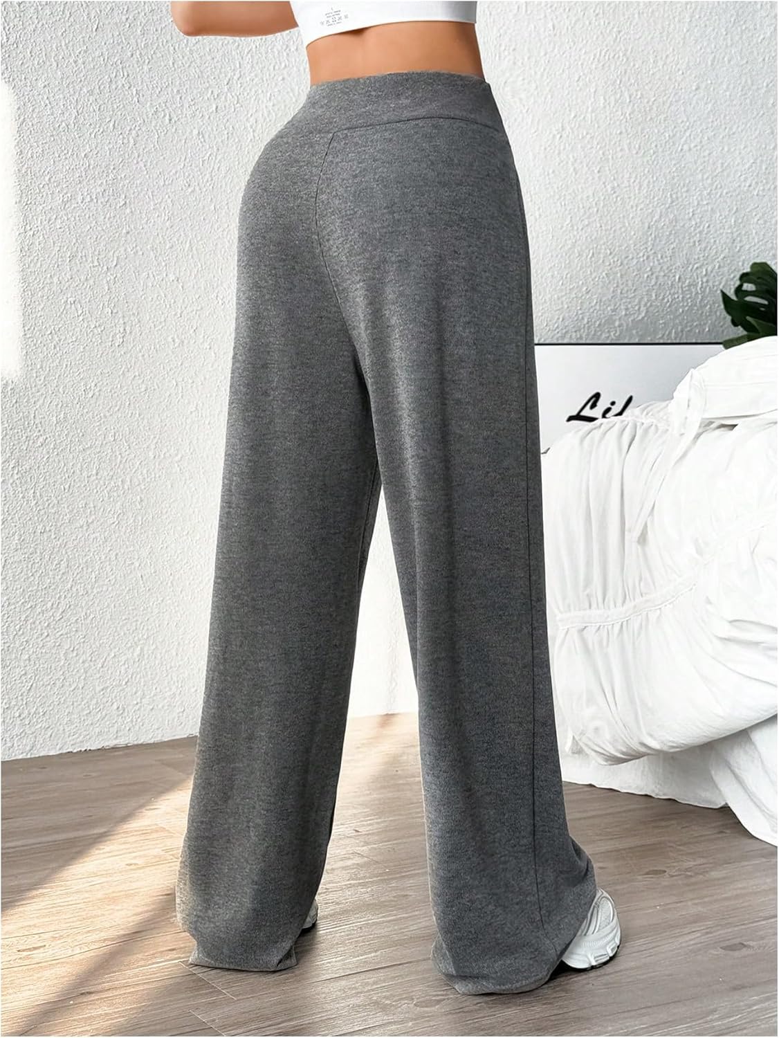 SweatyRocks Women's Drawstring Tummy Control High Waist Baggy Sweatpants Workout Yoga Pants - Image 3