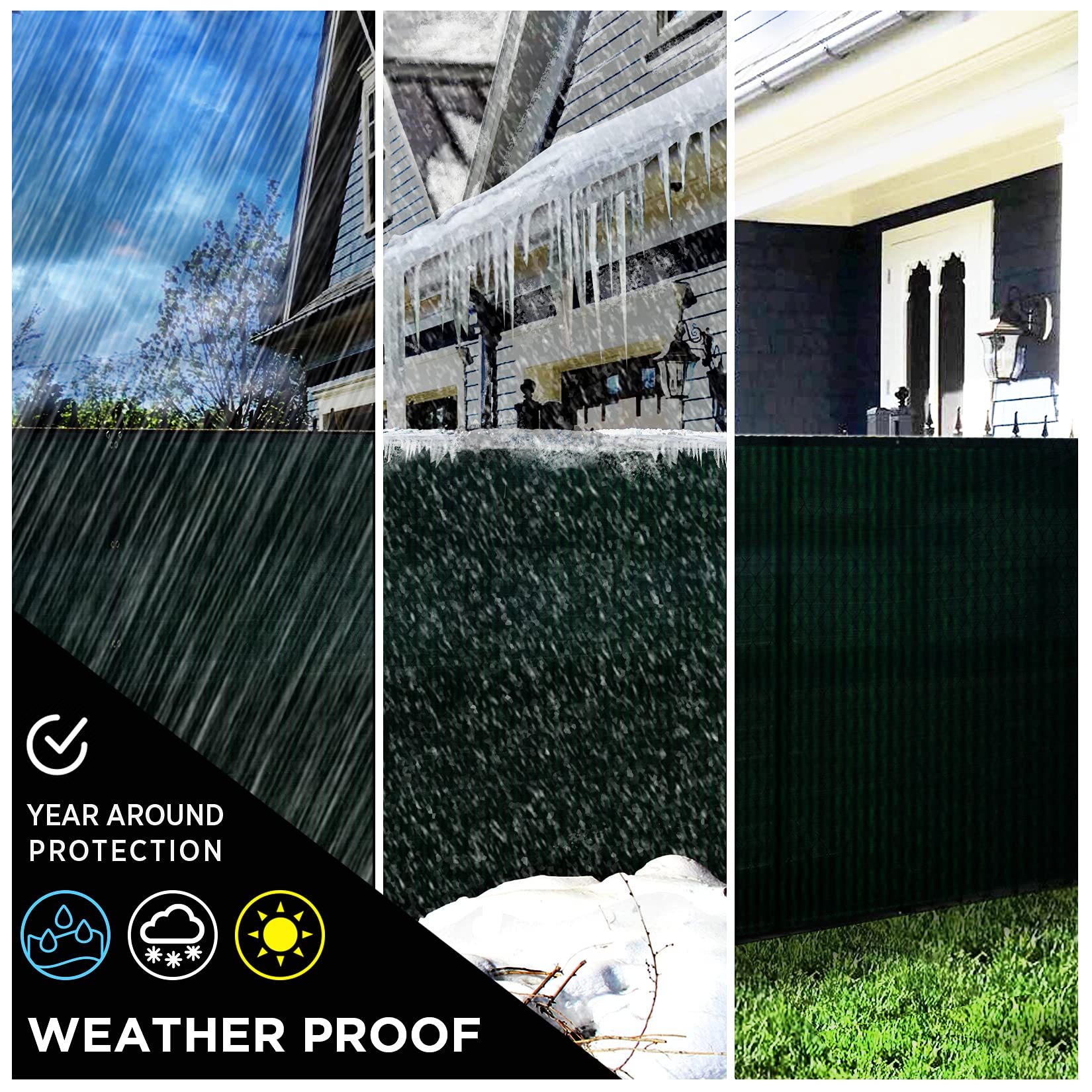 Snapklik.com : Boen - Backyard Privacy Screen Fence Covering 6 X 100 -  Green - Instant Outdoor Privacy Fence Screen For Any Metal, image size:1650x1650