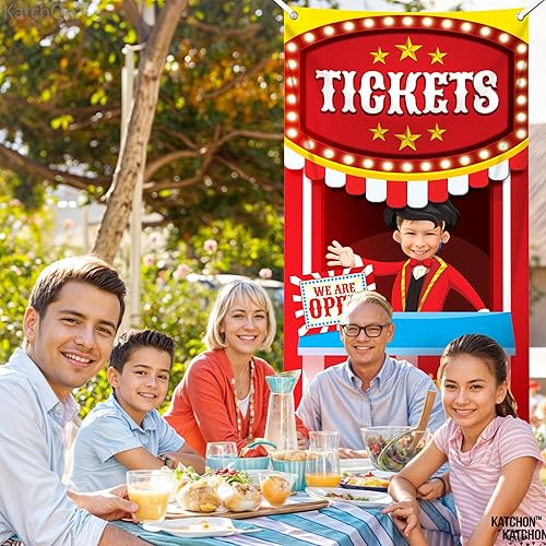 Miniatura 4 de KatchOn, Cartel de entrada de carnaval, 72 x 36 pulgadas, decoraciones de fiesta temática de carnaval, decoraciones de carnaval para eventos de