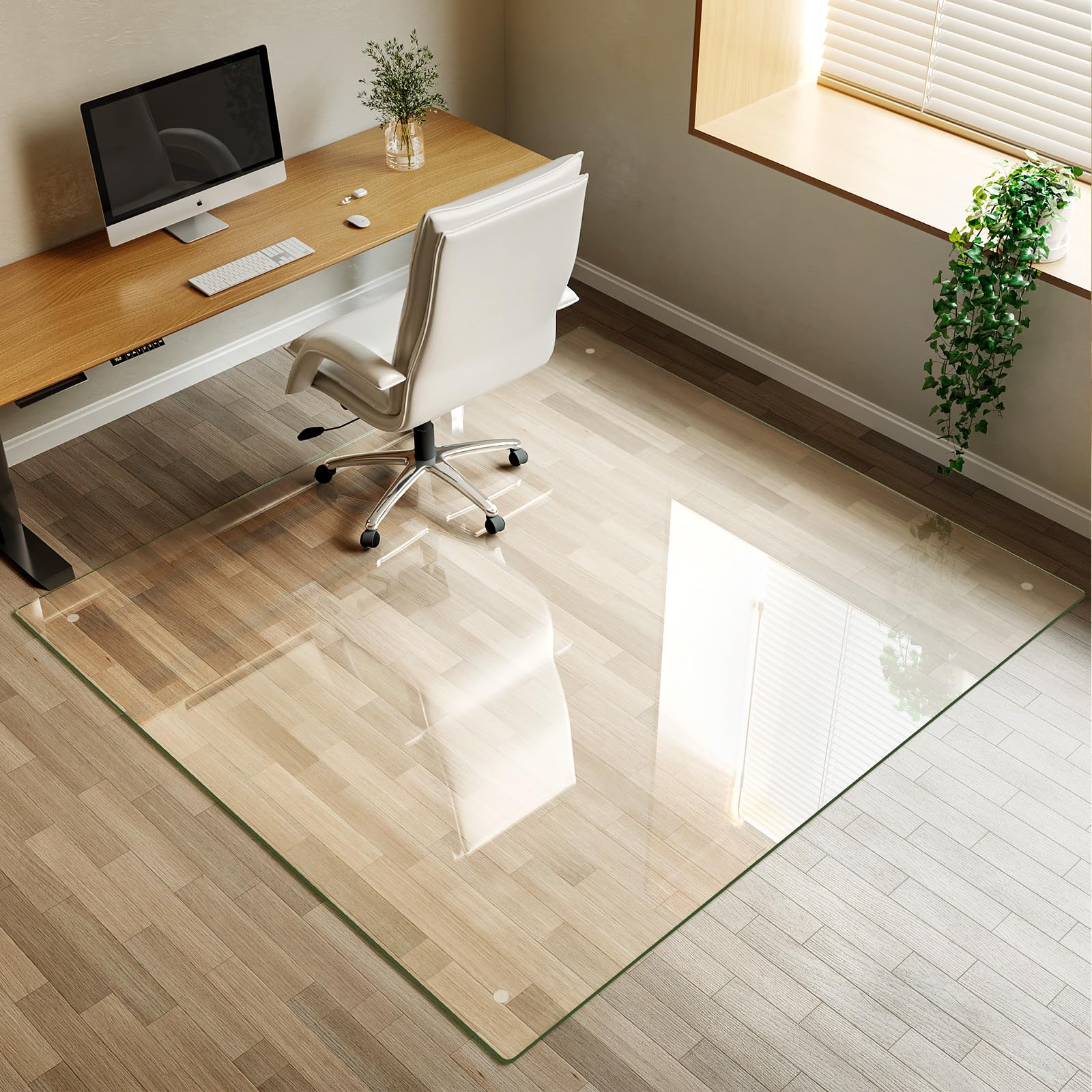 Koonmi 55" x 55" Office Chair Mat for Hardwood Floors &amp; Carpets