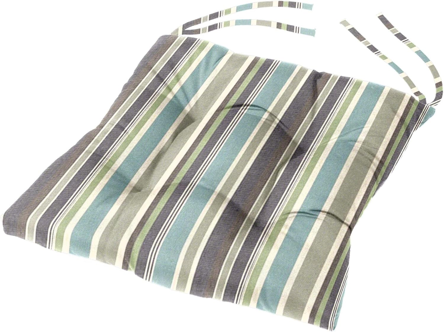 Cushion Source 16" x 16" Tufted Sunbrella Dining Chair Cushion, Indoor/Outdoor Chair Pad, Fade and Water Resistant, Sunbrella Peacock
