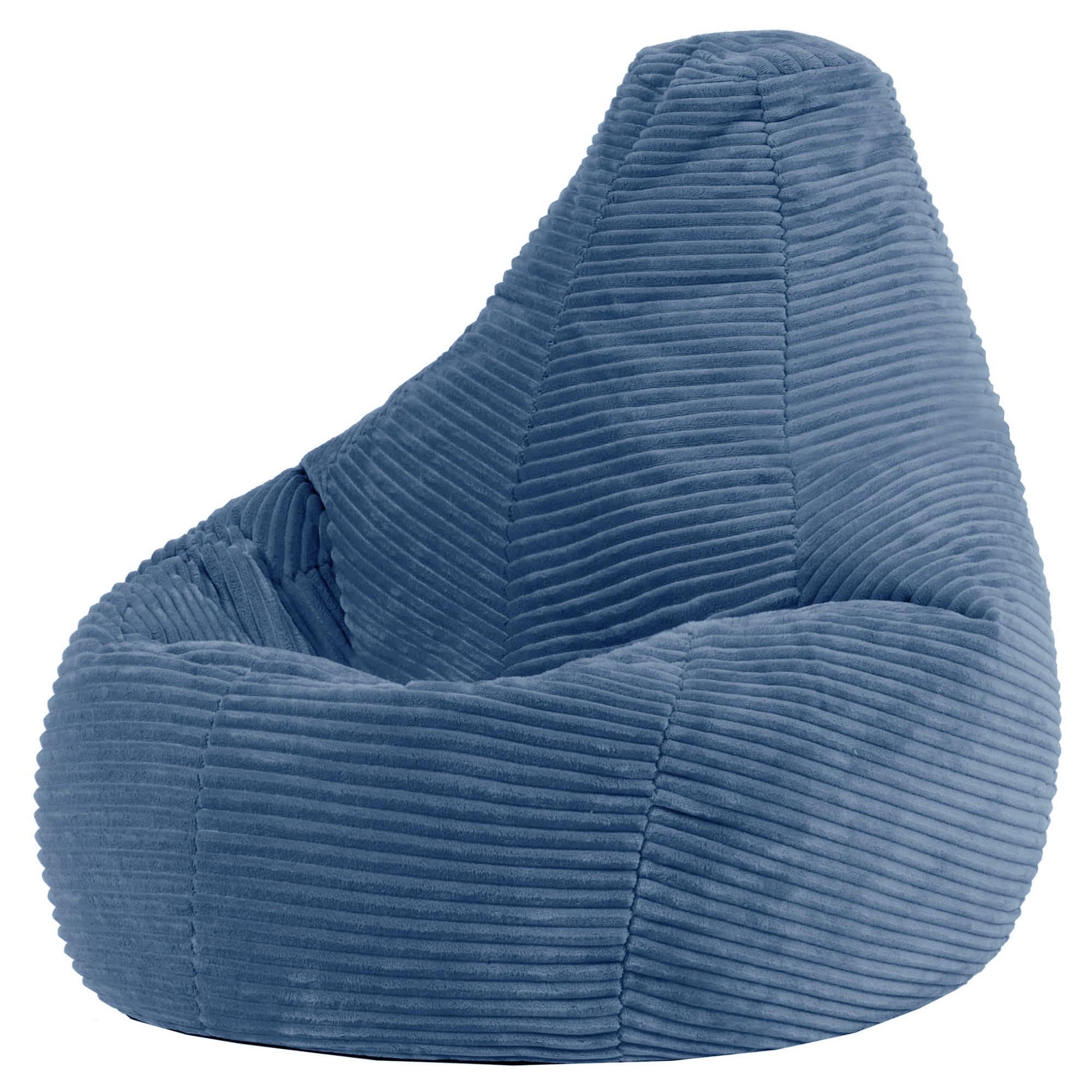 icon Dalton Kids Bean Bag, Denim Blue, Cord Kids Bean Bag Chair with Filling Included for Girls and Boys, Childrens Chair, Beanbags for Children, Playroom Décor, Bedroom Accessories