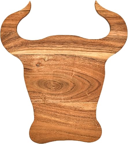 Treen Art Tabla de cortar de madera para cocina, 13 pulgadas de largo x 12 pulgadas de ancho, tablas de cortar de madera con forma de cabeza de