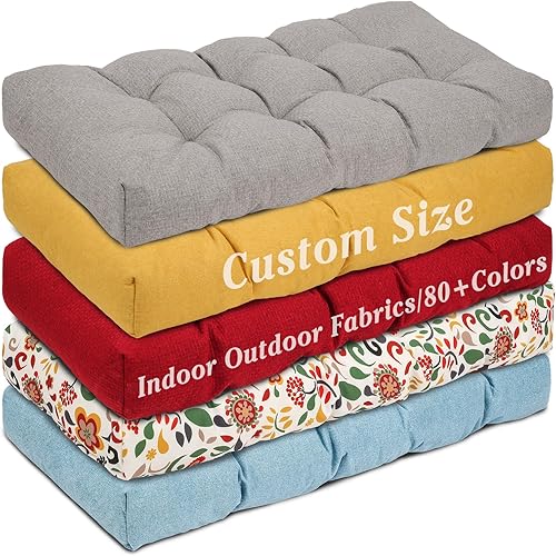 Cojines de banco personalizados, cojín de banco antideslizante de 4 pulgadas de grosor para muebles de interior, cojines de asiento de columpio para
