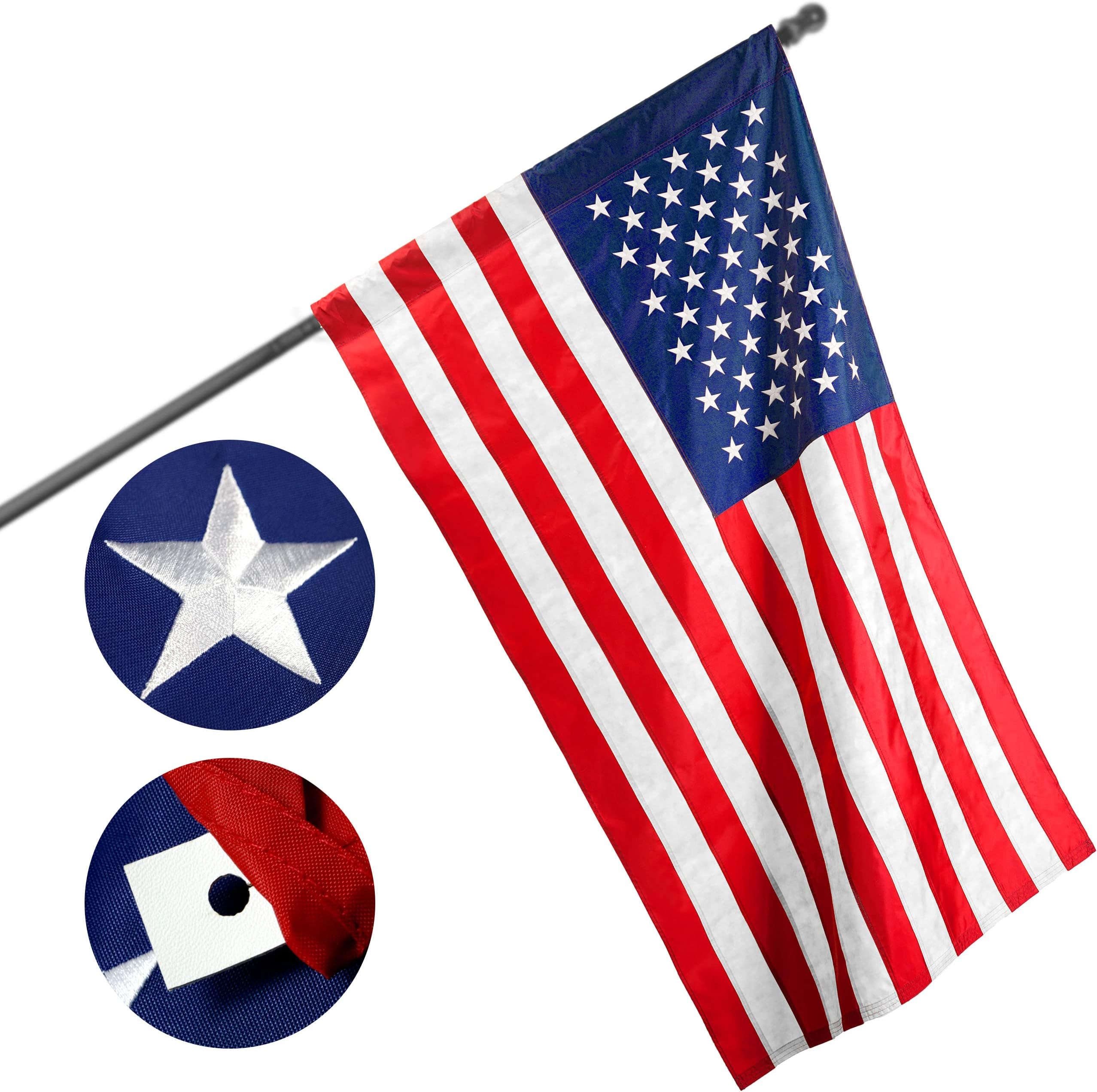 G128 American USA Flag | 3x5 Ft | ToughWeave Series Pole Sleeve Embroidered 210D Polyester | Country Flag, Embroidered Stars, Sewn Stripes, Indoor/Outdoor, NO Flagpole Included