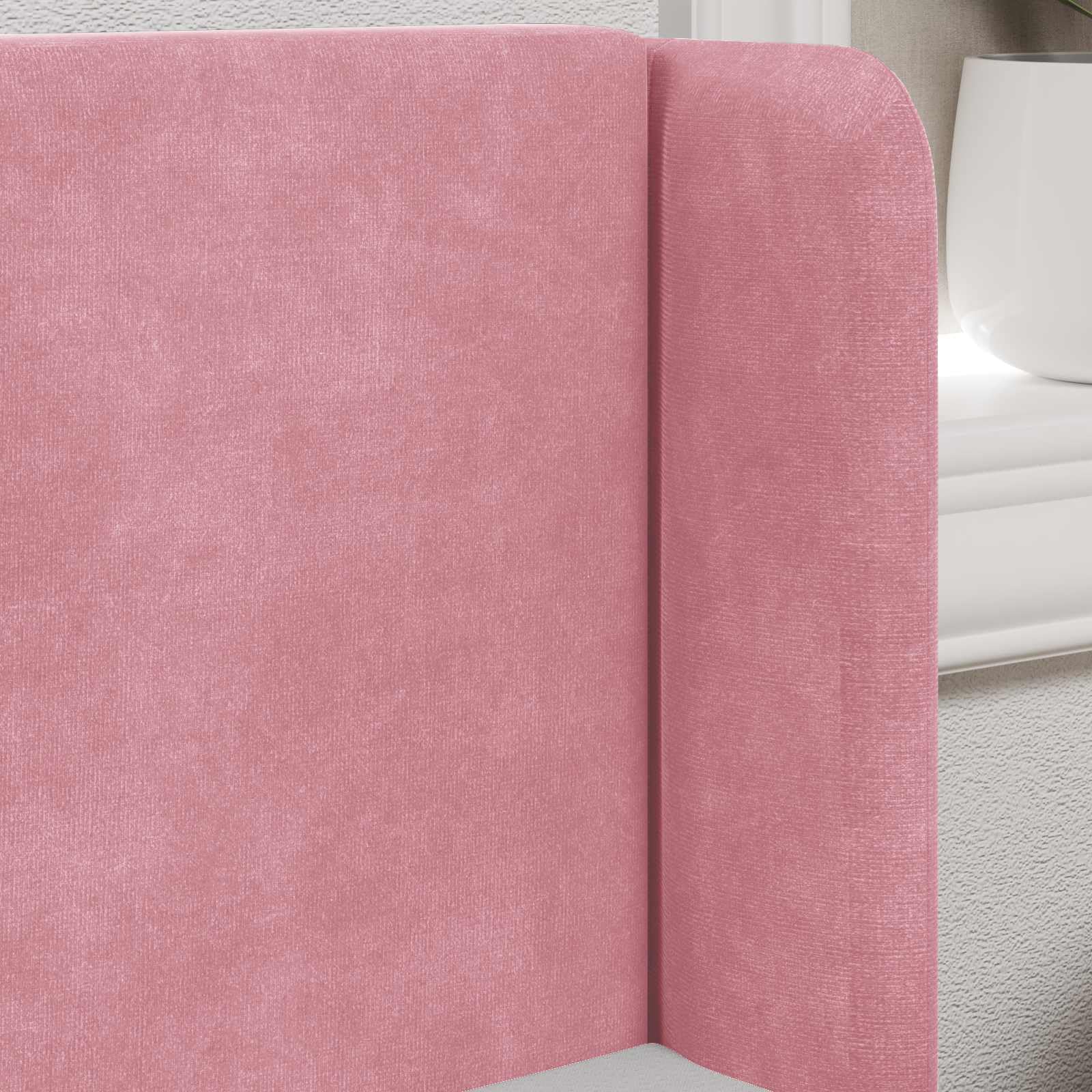 Testiera in velluto rosa, 40,5 x 40,5 x 4 cm, con struttura in legno, per camera da letto, letto matrimoniale, letto singolo, decorazione comoda ed elegante, con supporto per la schiena e