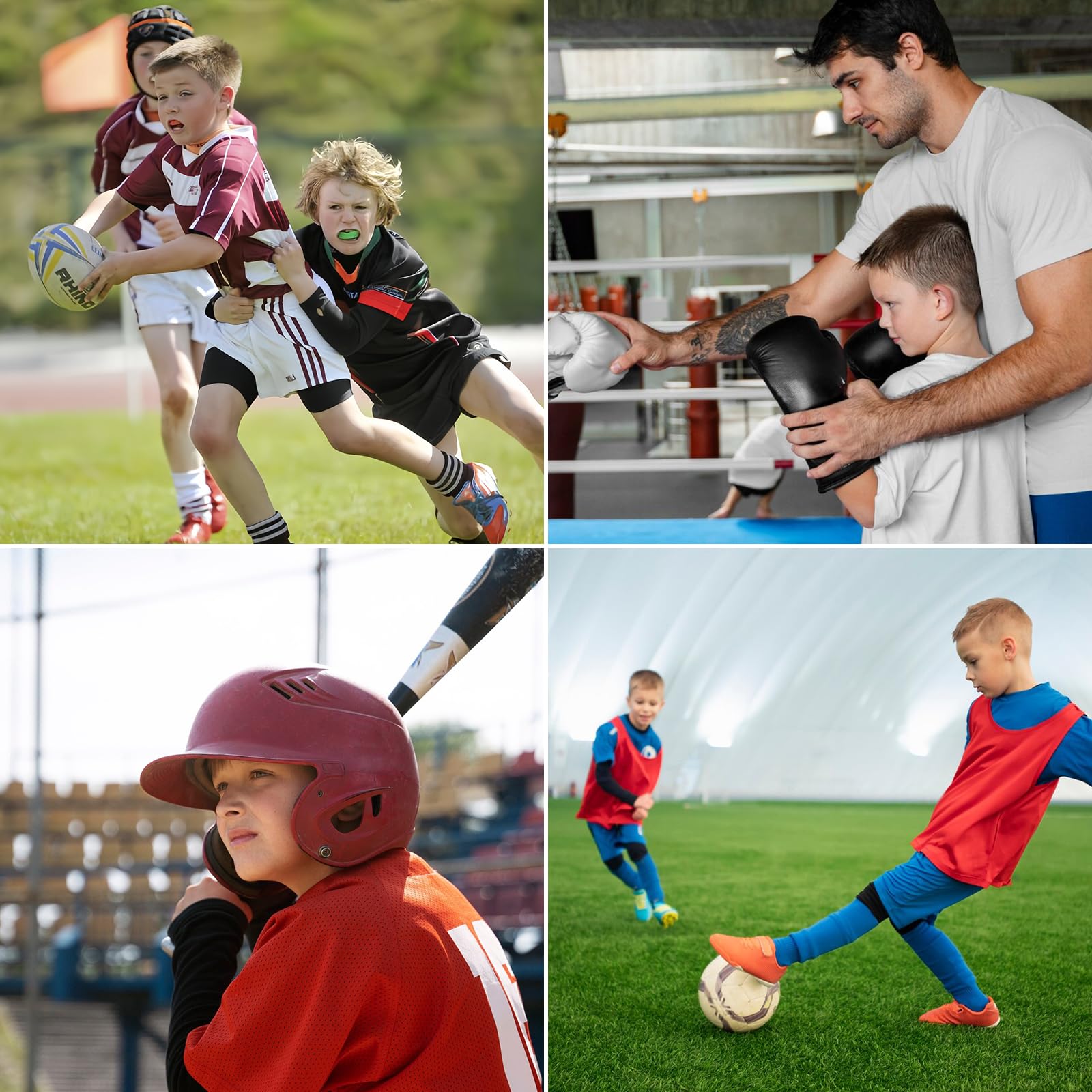 Protege Dent Enfant Rugby Boxe Protège Dents 3 Pièces 6 7 8 Ans Junior Karaté Kumite Basket Muay Thai Kick Boxing Football Américain Kids