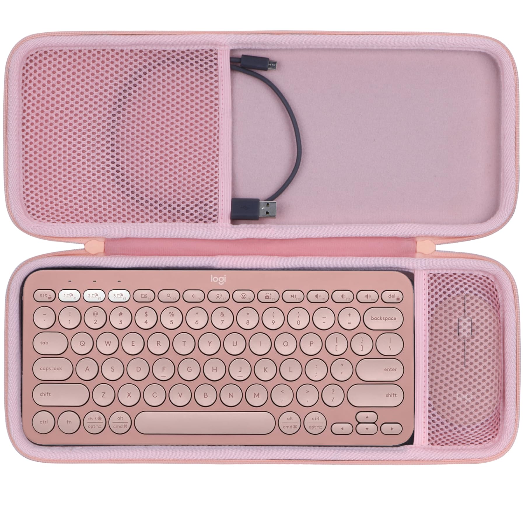 Lebakort Dur Étui Housse Cas Compatible avec Logitech Pebble 2 Combo K380s K380 Clavier sans Fil et M350s M353 Souris (Rose)