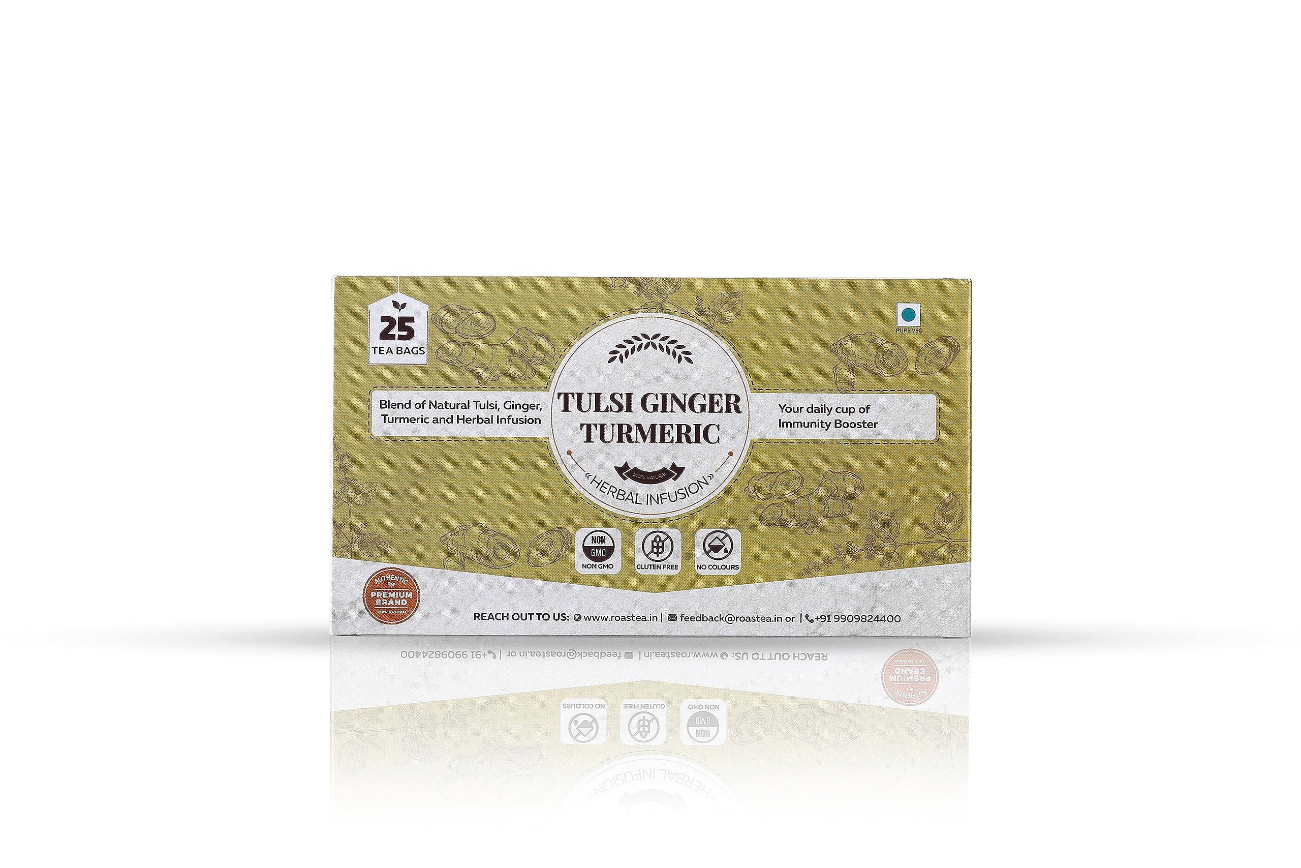 Roastea Tulsi Ginger Turmeric Green Tea | Immunity Booster | Anti-Aging Benefits - Pack of 25 Tea Bags (B0CD7C86YW) Amazon Price History, Amazon Price Tracker