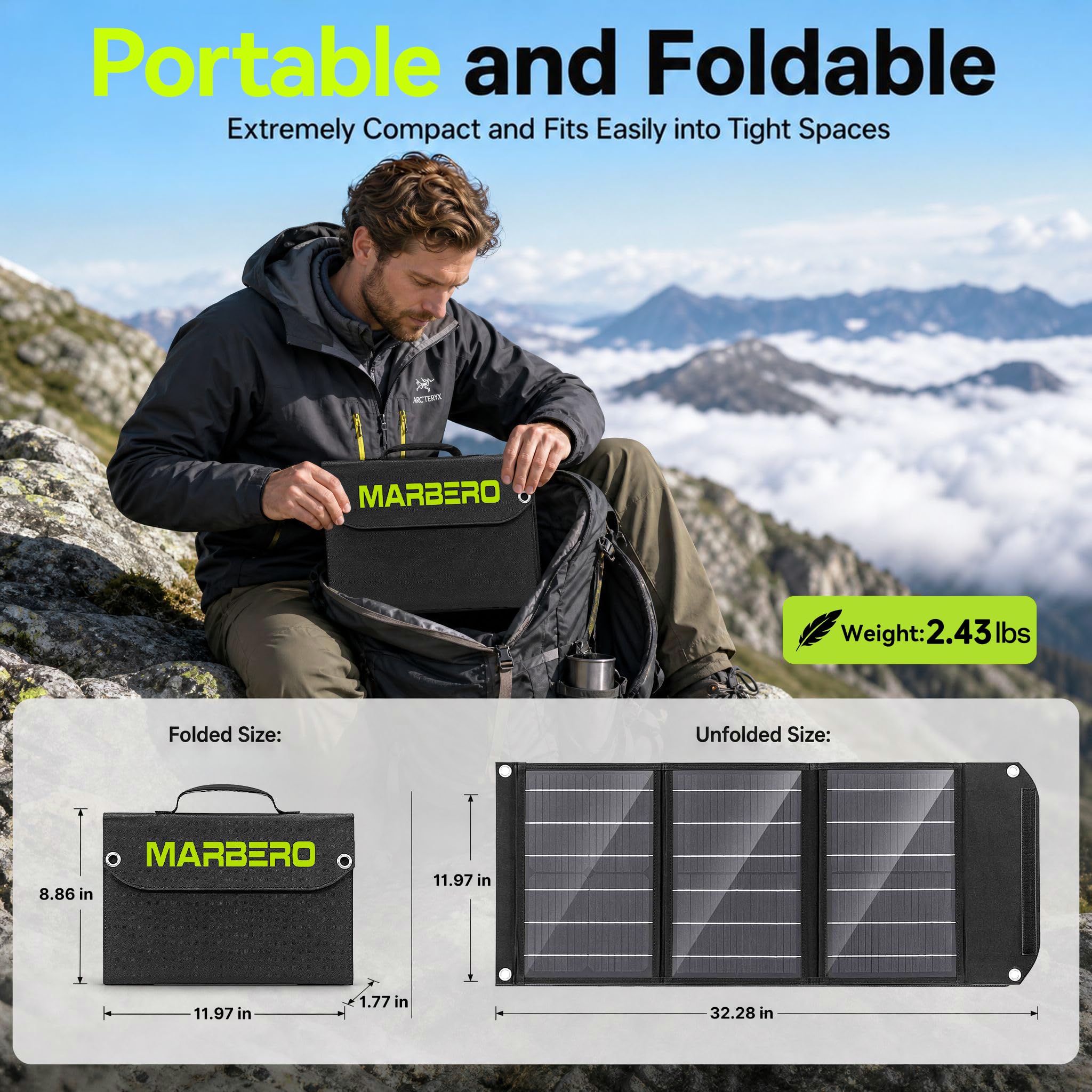 MARBERO Portable Solar Panel 30W Gallery Image
