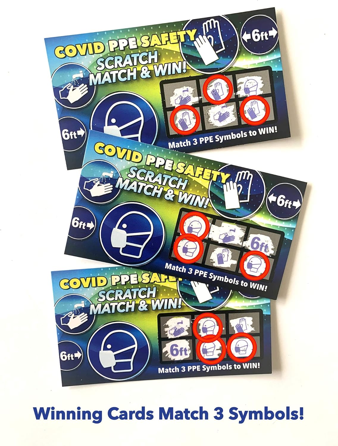 Tор Brаndѕ PPE Safety Scratch & Win - (100 Pack) - Workplace Safety Scratch Off Game Tickets - Employee Incentive