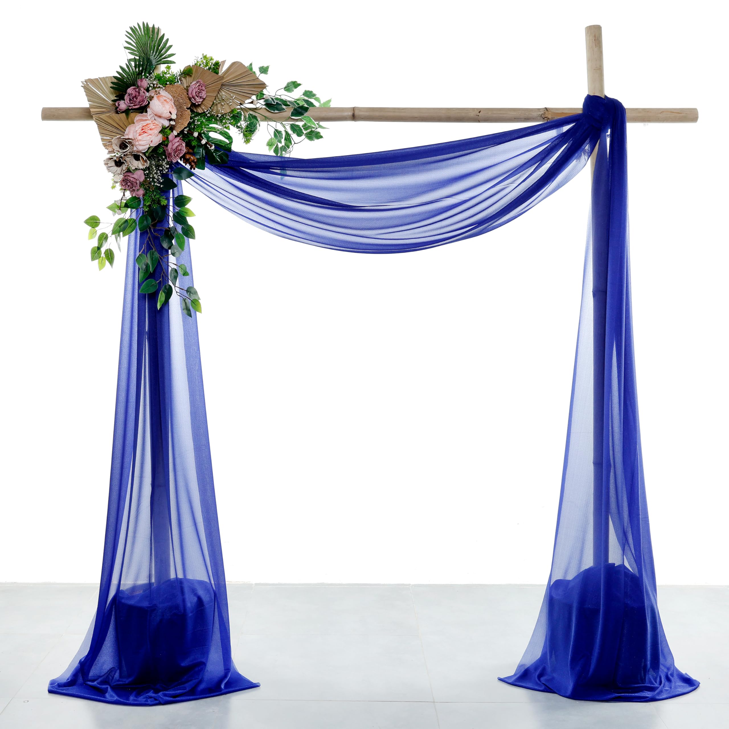 VDS Pack of 1 Panel (30 Inch X 100 Feet) Wedding Arch Draping Fabric Sheer Chiffon Fabric Drapery for Wedding Ceremony Reception Swag Backdrop Canopy Chuppah ARBO Altars Decoration (Royal Blue) — image 1
