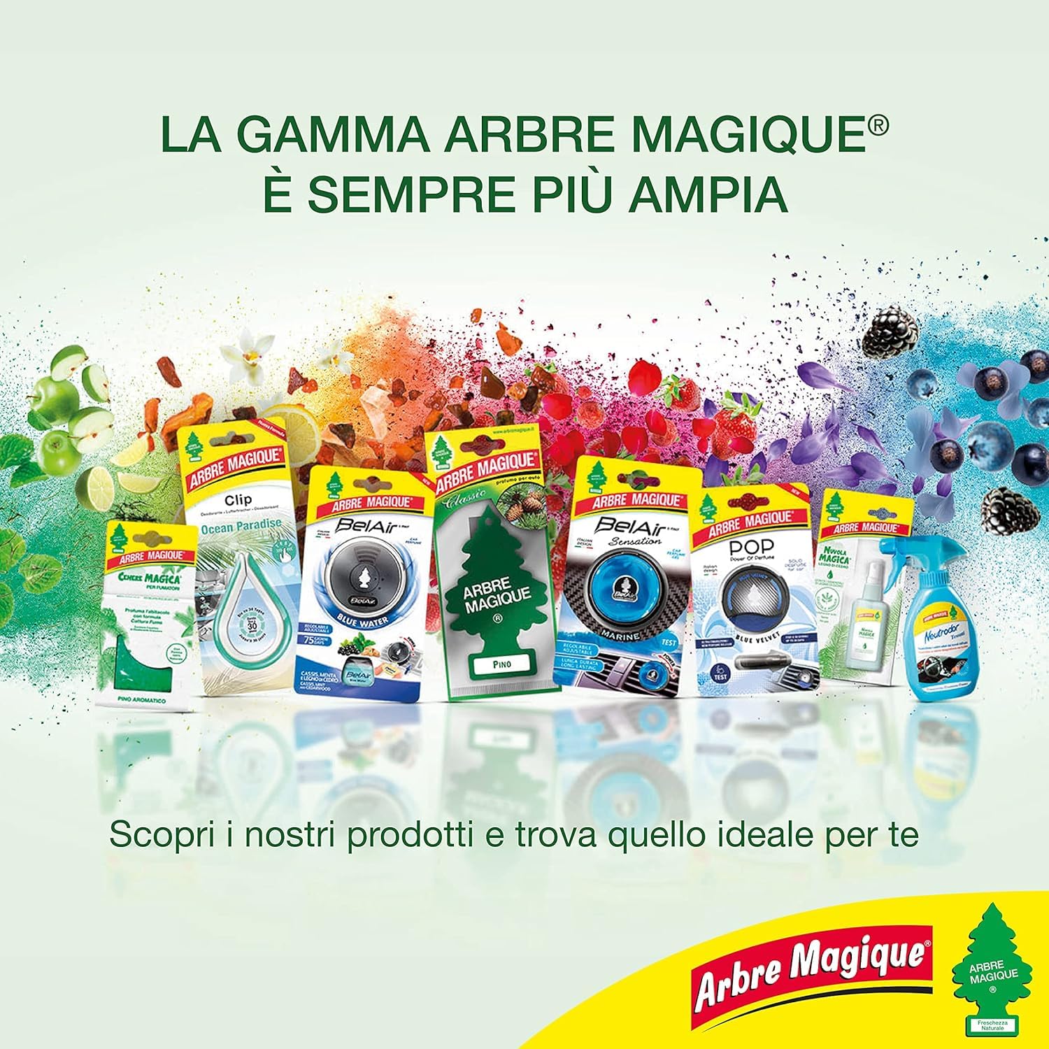 Arbre Magique, Profumatore Auto, Fragranza Sport, Profumazione Intensa e Strutturata, Durata fino a 7 Settimane, Made in Italy, Formato Multipack da 3 Pezzi