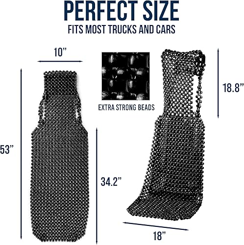 Miniatura 6 de ZONETECH Funda de asiento con cuentas para refrigeración, cojín de masaje, asiento de automóvil, cuentas de madera natural para semircamión,