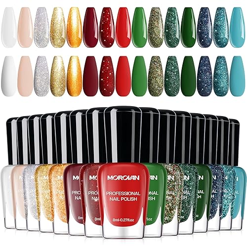 Morovan Christmas Nail Polish Set: 2025 Glitter Gifts Ideas Red