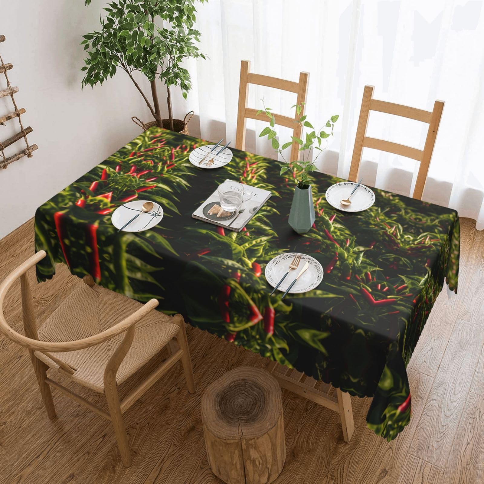 HLBSDM Chilli Square Lace Tablecloth, 54x72 Inch Restaurant Decorative Tablecloth, Party Banquet Indoor and Outdoor Universal Tablecloth