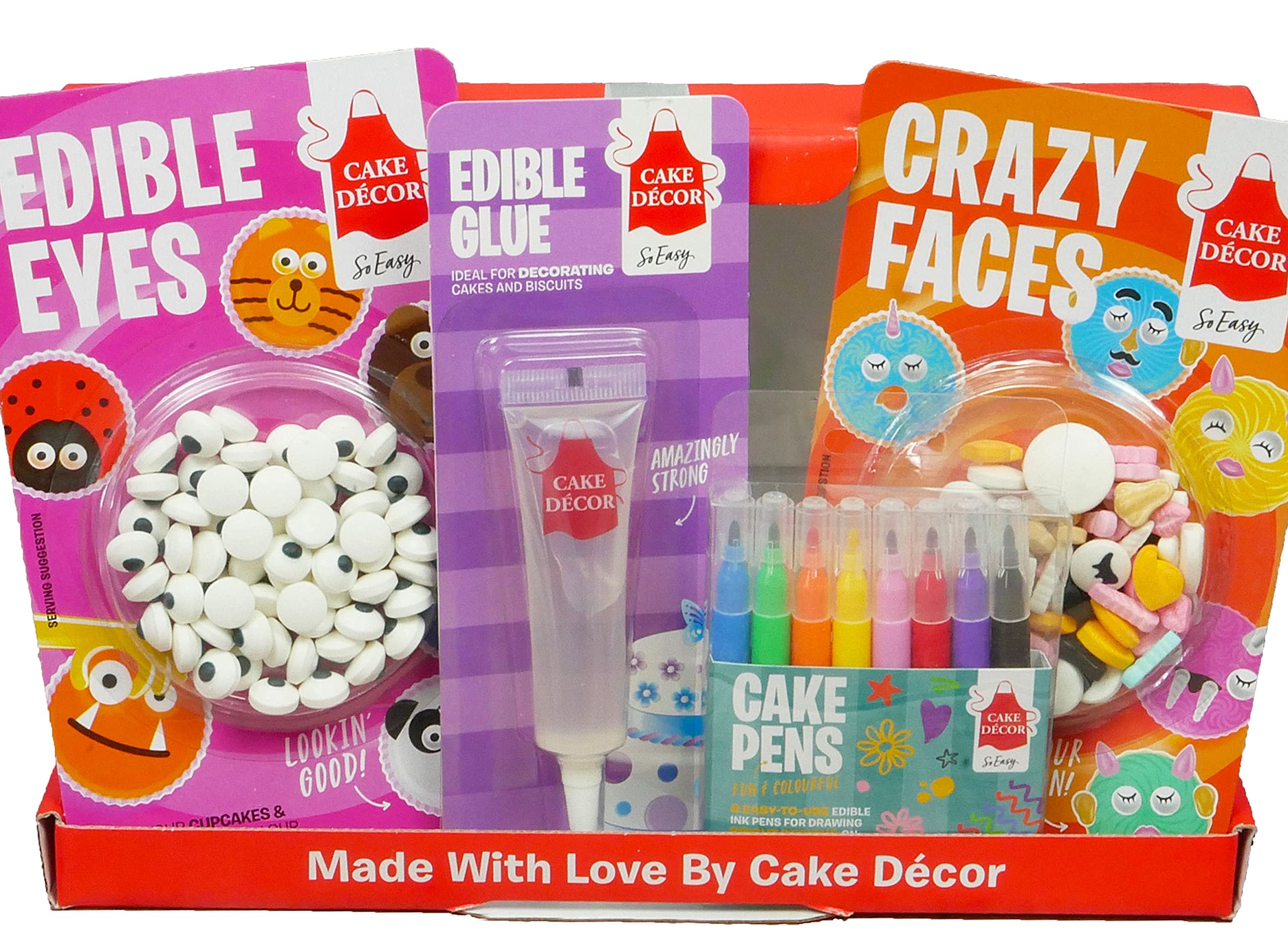 Cake Face Decorating Kit with Edible Eyes, Crazy Faces, Edible Ink Pens