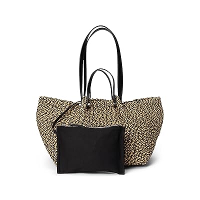 AllSaints Allington Paper Tote Tote Handbags Black/Natural, Straw