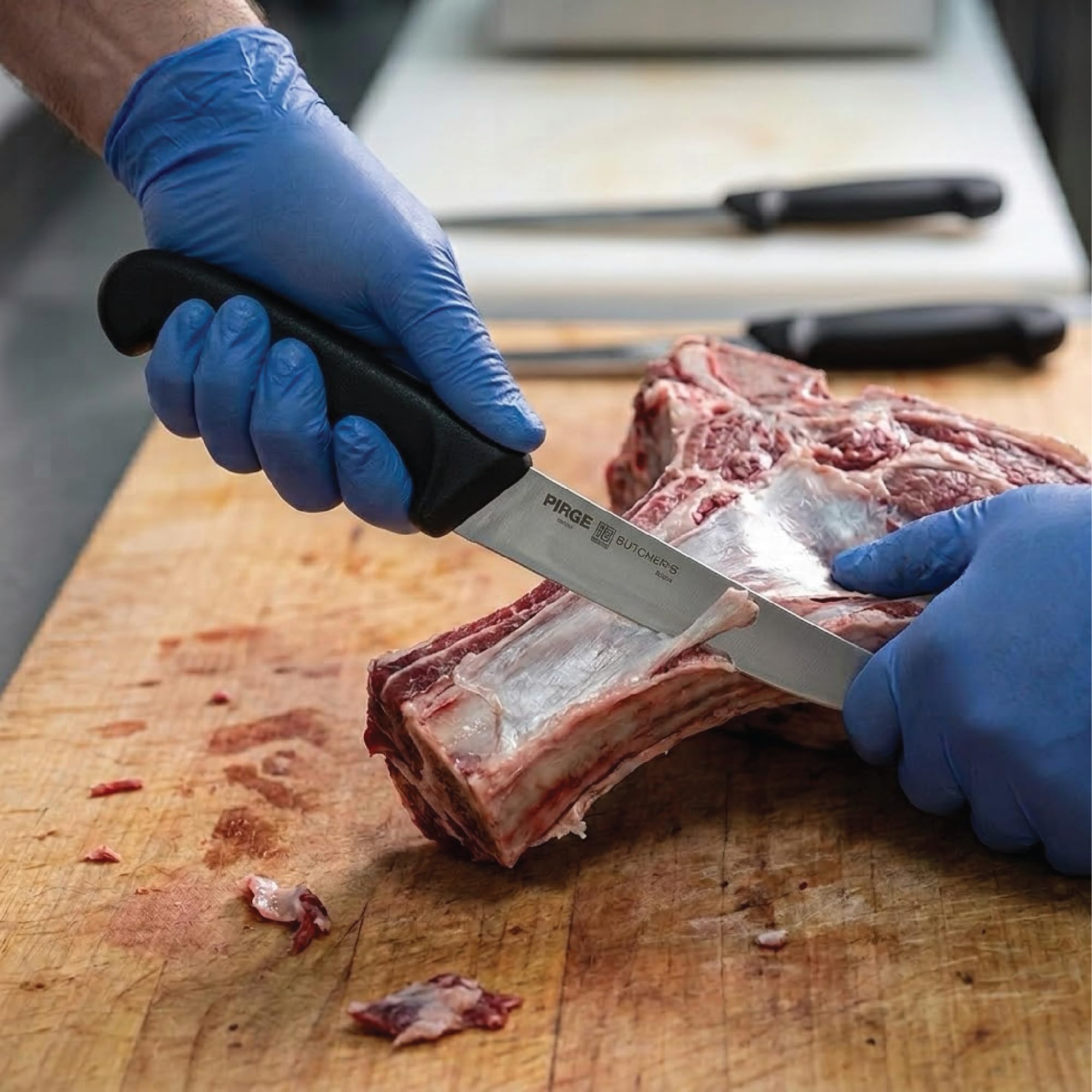 Pirge BUTCHER'S MIG Metzgermesser I Scharfes Fleischmesser aus Edelstahl I Profi Küchenmesser mit Ergonomischem Griff I Universalmesser für Fleisch, Gemüse und Lebensmittel I Kochmesser für Küche