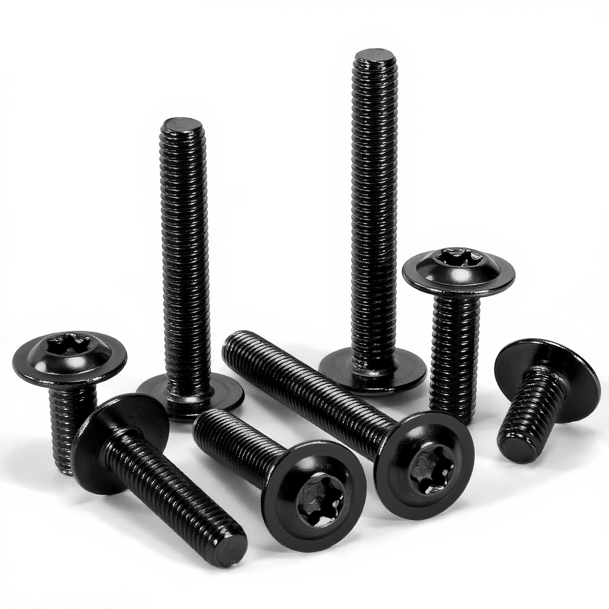 Tunejoy Viti a Testa Bombata Torx Nero con Flangia M5 x 40 mm Vite a Testa Esagonale Bulloni in Acciaio Inox A2 V2A Viti a Brugola con Chiavi a T25 Filettatura Completa 20 Pezzi