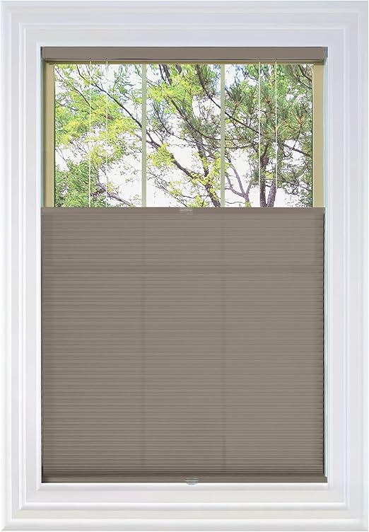 BlindsAvenue Cordless Top Down Bottom Up Cellular Honeycomb Shade, 9/16" Single Cell, Light Filtering, Warm Cocoa, Size: 50" W x 72" H