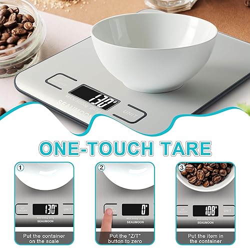 Miniatura 3 de Cocina a escala de alimentos digital Grams-Onzas Cocinar a escala de cocina Comida para hornear 0.04 oz 0.1oz Preciso 11lb Astilla