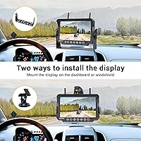 Vista 8 de Cámara de respaldo RV inalámbrica HD 1080P con monitor DVR de 7 pulgadas, versión más reciente 2022, adaptador de señales estable para Furrion