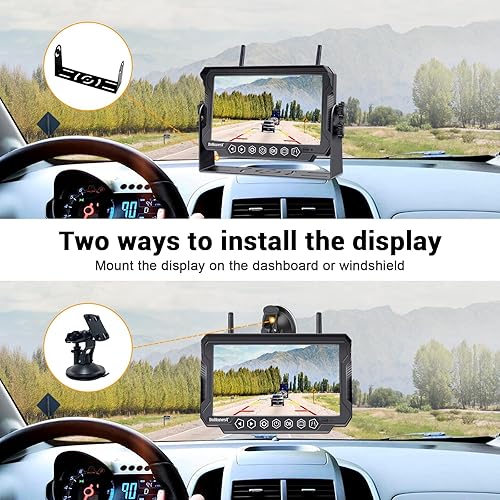 Miniatura 8 de Cámara de respaldo RV inalámbrica HD 1080P con monitor DVR de 7 pulgadas, versión más reciente 2022, adaptador de señales estable para Furrion