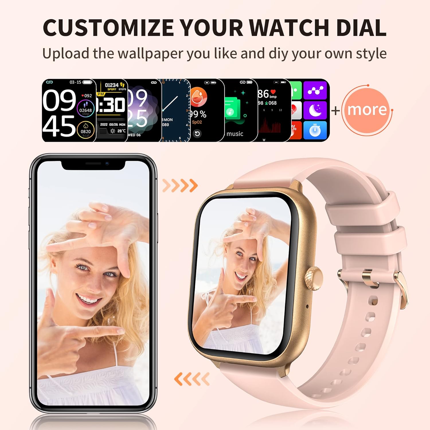 Smartwatch Donna Uomo con Risposta Chiamate e Vivavoce, 1.85 Smartwatch, Orologio Fitness Tracker Donna Offerta IP68 con Cardiofrequenzimetro, SpO2, Notifiche Messaggi Whatsapp per Android iOS Smartwatch Donna Uomo con Risposta Chiamate e Vivavoce, 1.85 Smartwatch, Orologio Fitness Tracker Donna Offerta IP68 con Cardiofrequenzimetro, SpO2, Notifiche Messaggi Whatsapp per Android iOS