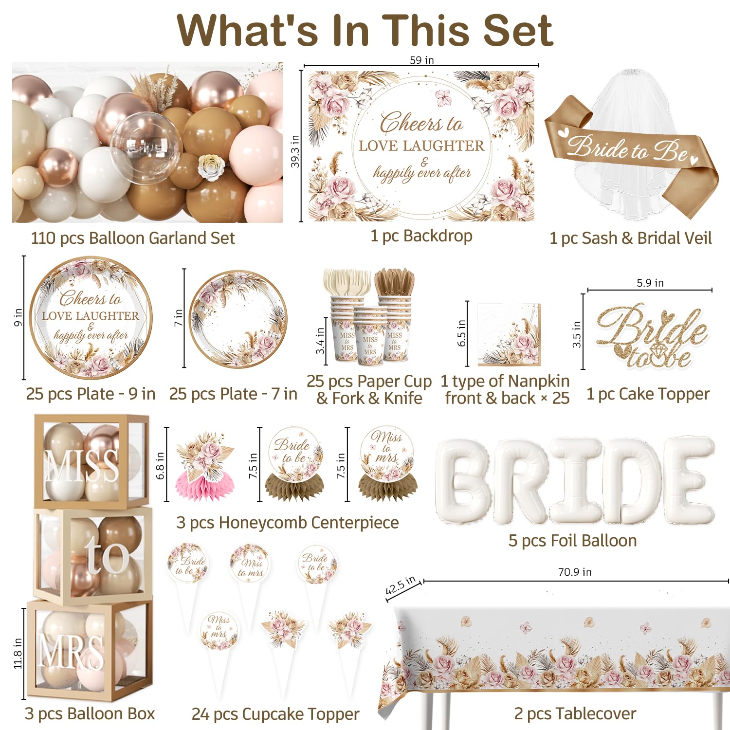 Boho Brautdusche Dekorationen