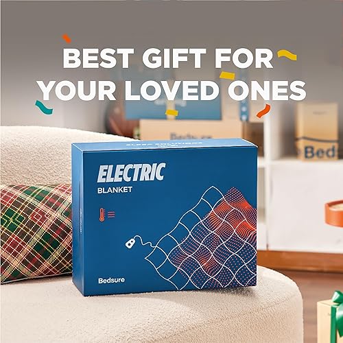 Miniatura 7 de Bedsure Manta térmica a cuadros, manta eléctrica segura de franela con patrón de cuadros grises, manta térmica con 6 niveles de calefacción, 4