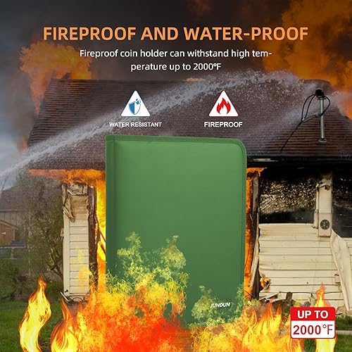 Miniatura 8 de Colección de monedas para coleccionistas, 300 bolsillos ignífugos álbum de recolección de monedas y 36 fundas para almacenamiento de dinero para
